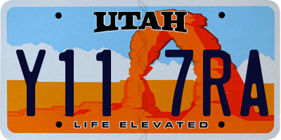 UT license plate Y117RA