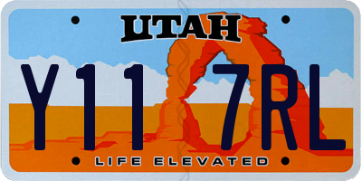 UT license plate Y117RL