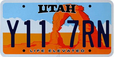 UT license plate Y117RN