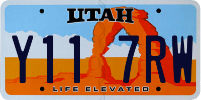 UT license plate Y117RW