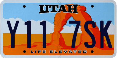UT license plate Y117SK