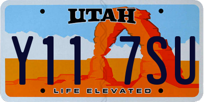UT license plate Y117SU