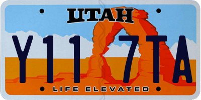 UT license plate Y117TA