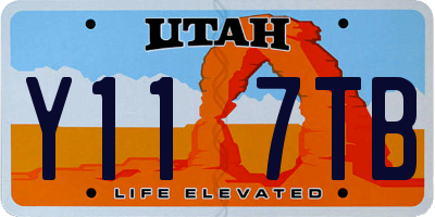 UT license plate Y117TB