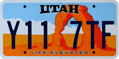 UT license plate Y117TF
