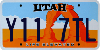 UT license plate Y117TL