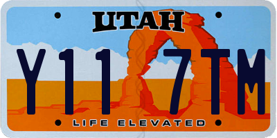 UT license plate Y117TM