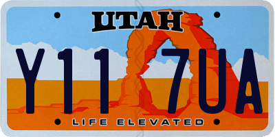 UT license plate Y117UA