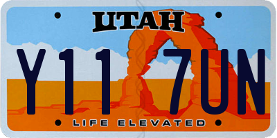 UT license plate Y117UN