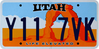 UT license plate Y117VK