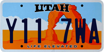 UT license plate Y117WA