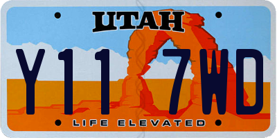 UT license plate Y117WD