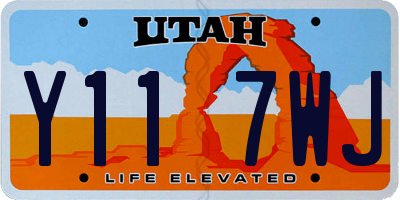 UT license plate Y117WJ