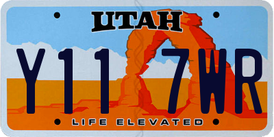 UT license plate Y117WR