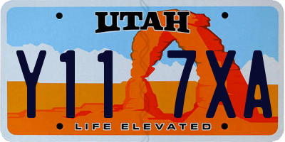 UT license plate Y117XA