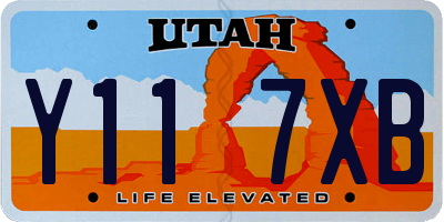 UT license plate Y117XB