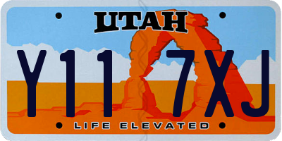UT license plate Y117XJ
