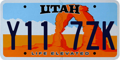 UT license plate Y117ZK