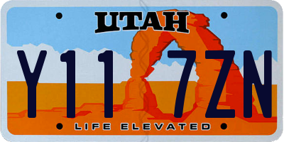 UT license plate Y117ZN