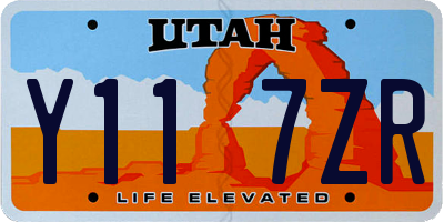 UT license plate Y117ZR
