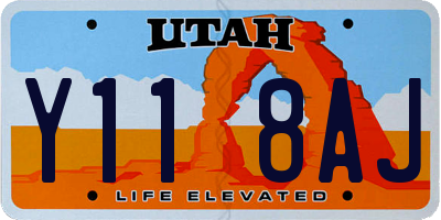 UT license plate Y118AJ
