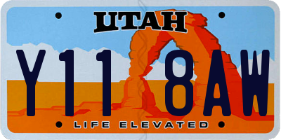 UT license plate Y118AW