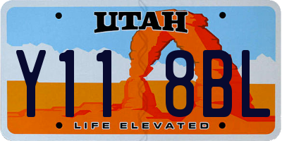 UT license plate Y118BL