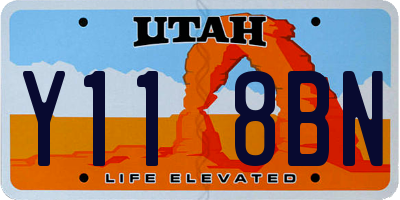 UT license plate Y118BN