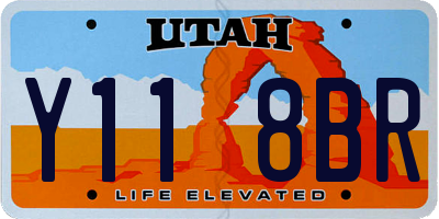 UT license plate Y118BR