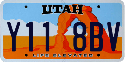 UT license plate Y118BV