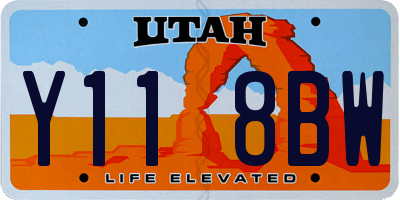 UT license plate Y118BW