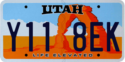 UT license plate Y118EK