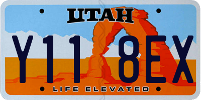 UT license plate Y118EX
