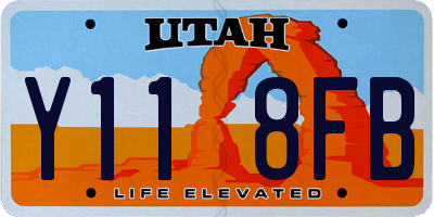 UT license plate Y118FB