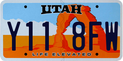 UT license plate Y118FW