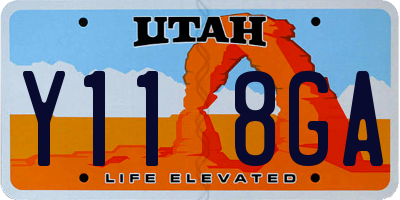UT license plate Y118GA