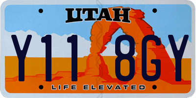 UT license plate Y118GY