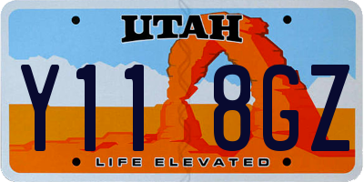 UT license plate Y118GZ