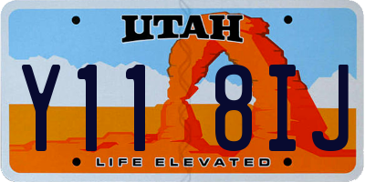 UT license plate Y118IJ