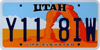 UT license plate Y118IW