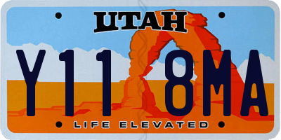 UT license plate Y118MA