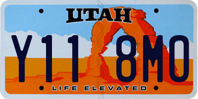 UT license plate Y118MO