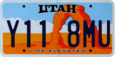 UT license plate Y118MU