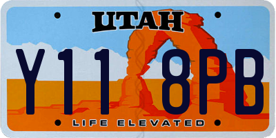 UT license plate Y118PB