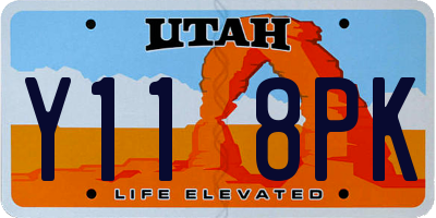 UT license plate Y118PK