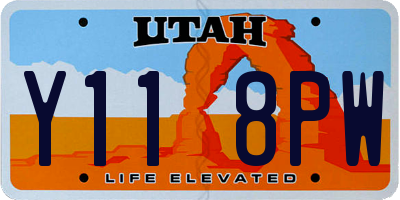 UT license plate Y118PW
