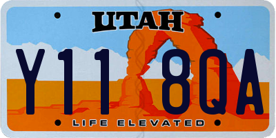 UT license plate Y118QA