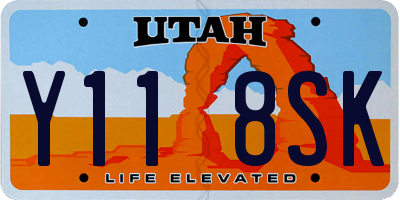 UT license plate Y118SK