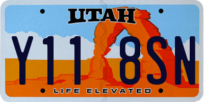 UT license plate Y118SN