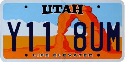 UT license plate Y118UM